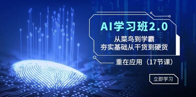 图片[1]-AI培训班2.0：从小白到尖子生，打好基础从技巧到干货，关键在于运用（17堂课）-暖阳网-优质付费教程和创业项目大全